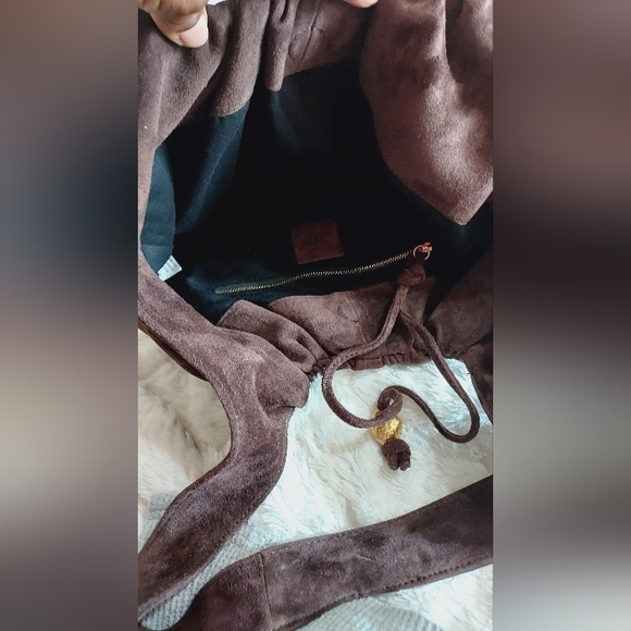 Zara Brown Suede Shoulder Bag - Picture 6 of 10